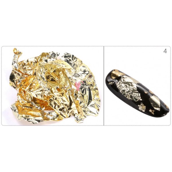 Foite subtiri colorate pentru decor unghii FSU04 Gold